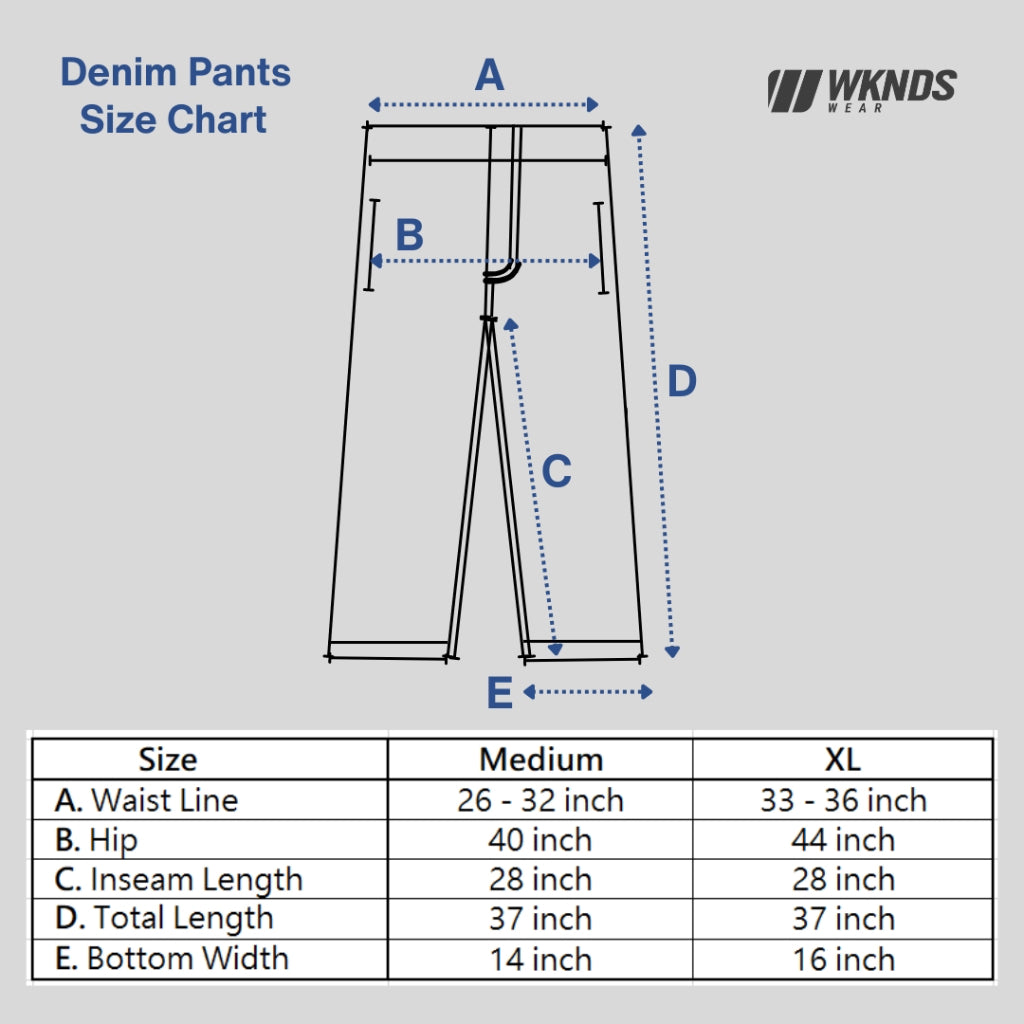 Denim Cargo Pants Straight Cut