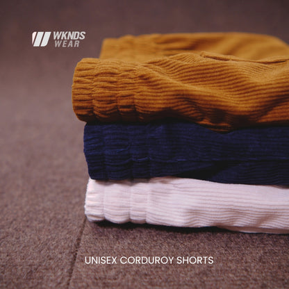 Unisex Corduroy Plain Shorts