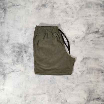 Unisex Corduroy Plain Shorts
