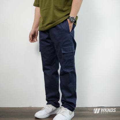 Denim Cargo Pants Straight Cut