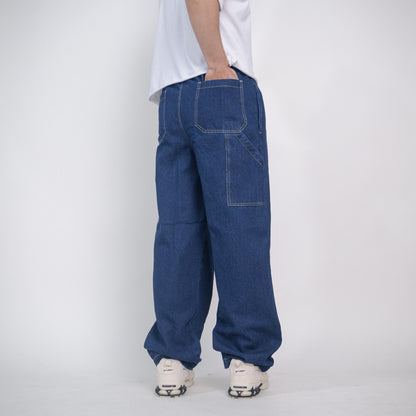 Denim Washed Baggy Cargo / Carpenter Pants
