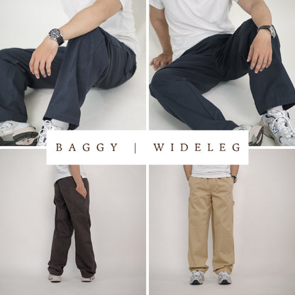 Heavy Twill Carpenter | Cargo | Chino Straight-Cut / Wide-Leg Unisex Utility Trouser Pants