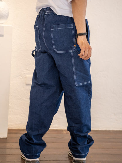 Denim Washed Baggy Cargo / Carpenter Pants