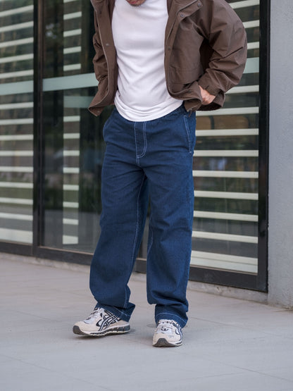 Denim Washed Baggy Cargo / Carpenter Pants