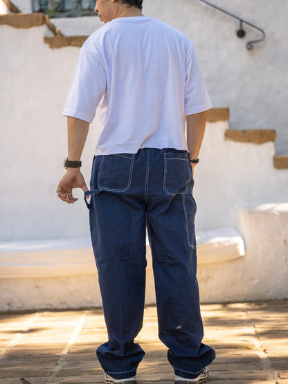Denim Washed Baggy Cargo / Carpenter Pants